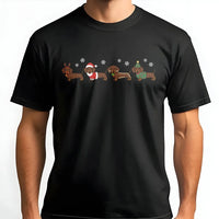 Adorable Wiener Dog Holiday Shirt, Dachshund Christmas T-Shirt, Retro Xmas Dog Graphic Tee, Humorous Pet Lover Apparel, Present for Dog Owners