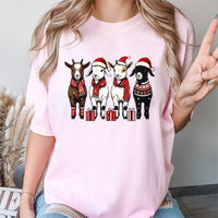 Adorable Holiday Farm Animal Tee, Christmas Goat Shirt, Humorous Xmas Goat Graphic T-Shirt, Festive Goat Lover Tee, Winter Farmer Holiday Present
