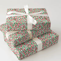 Red and Green Christmas Gift Wrap, Watercolor Polka Dot Wrapping Paper, Festive Holiday Wrapping Paper, Xmas Present Gift Wrap Roll