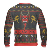 Spooky Demon Goat Holiday Sweatshirt, Krampus Ugly Christmas Sweatshirt, Gothic Folklore Winter Crewneck, Dark Fantasy Pullover Sweatshirt
