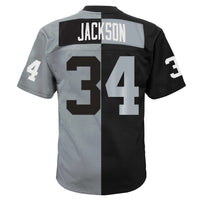 Las Vegas Raiders Bo Jackson Black/Silver Big & Tall Split Legacy Retired Player Replica Jersey