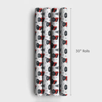Red Scarf Dog Holiday Gift Wrap, Black Lab Christmas Wrapping Paper, Black Labrador Xmas Wrapping Paper, Puppy Lover Winter Gift Wrap Roll