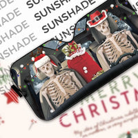 Holiday Windshield Sun Shade, Christmas Skeleton Couple Car Sunshade, Winter Gothic Auto Sunshade, Festive Sun Shade, Car Lover Present