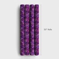 Winter Foliage Gold Wrapping Paper, Purple Botanical Wrapping Paper, Elegant Floral Holiday Wrapping Paper, Birthday and Christmas Gift Wrap