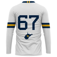 #1 West Virginia Mountaineers Lightweight Volleyball Jersey - White