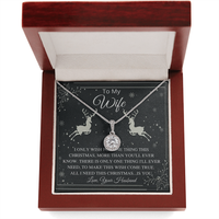 Christmas Message Keepsake Pendant, Wife Eternal Hope Necklace, White Gold Stainless Steel, Romantic Holiday Jewelry Present for Wife