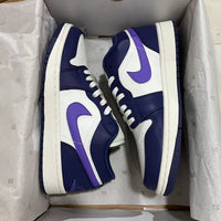 Low Top Sneakers, White Purple Colorway, Lace Up Design, Casual Gift for Sneaker Fans