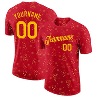 Personalized Holiday Name and Number Shirt, Custom Christmas Performance Jersey T-Shirt, Festive Athletic Jersey Tee, Sports Fan Xmas Present