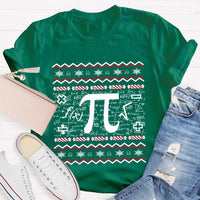 Math Teacher Holiday T-Shirt, Candy Cane Pi Symbol Christmas Shirt, Humorous Pi Graphic Tee, Christmas Math Teacher Shirt, Xmas STEM Present