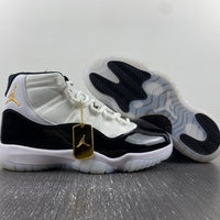 Sneakers, White Black Gold Colorway, Lace Up Design, Casual Gift for Sneaker Fans