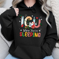 Intensive Care Unit Holiday Hoodie, ICU Nurse Christmas Hoodie, Humorous Medical Nursing Xmas Hoodie, Hospital Staff Graphic Sweatshirt