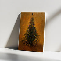 Impressionist Holiday Canvas Print, Vintage Christmas Tree Canvas Wall Art, Glowing Lights Winter Canvas Art, Seasonal Xmas Room Decor Present