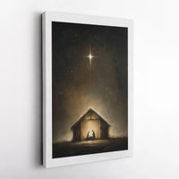 Star of Bethlehem Canvas Wall Art, Nativity Scene Canvas Print, Christian Christmas Canvas Decor, Holy Family Wall Art, Religious Present