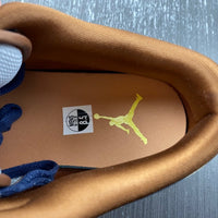Low Top Sneakers, Blue White Brown Colorway, Lace Up Design, Casual Gift for Sneaker Fans