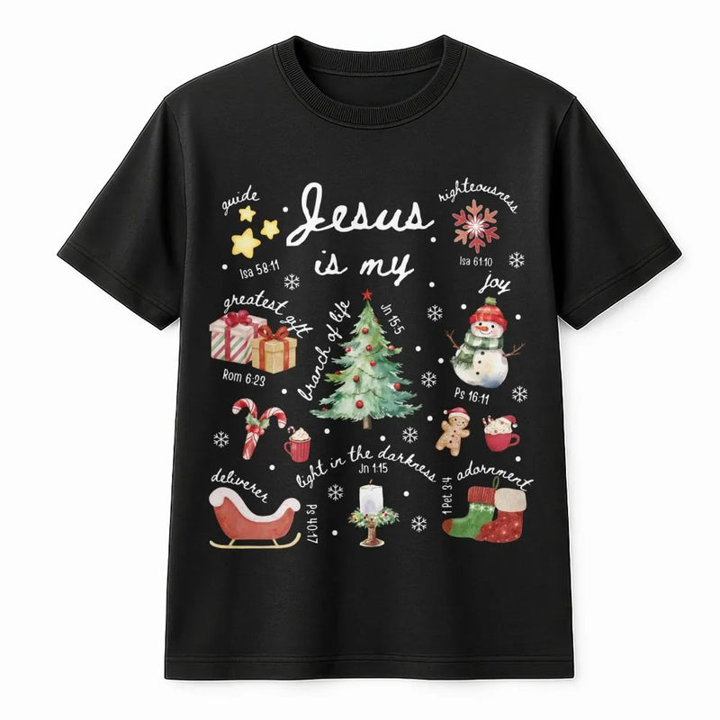 Christian Christmas Shirt, Jesus Is My Greatest Present T-Shirt, Bible Verse Tree Graphic Tee, Faith Holiday T-Shirt, Religious Believer Present