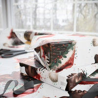 Watercolor African American Santa Gift Wrap, Black Man Santa Wrapping Paper, Black Santa Wrapping Paper, Holiday Christmas Gift Wrap Roll