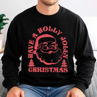 Holly Jolly Holiday Sweatshirt, Retro Santa Christmas Sweatshirt, Vintage Santa Claus Sweatshirt, Winter Xmas Crewneck, Comfy Holiday Present