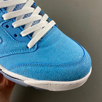 Retro High Top Sneakers, Blue Colorway, Cracked Pattern, Lace Up Design, Casual Gift for Sneaker Fans