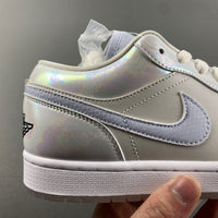 Low Top Sneakers, Silver Colorway, Lace Up Design, Casual Gift for Sneaker Fans
