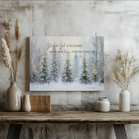 Glory to God Canvas Print, Luke 2 14 Christmas Canvas Wall Art, Religious Winter Forest Canvas Decor, Scripture Holiday Bible Verse Art Present