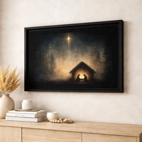 Star of Bethlehem Canvas Print, Nativity Scene Canvas Wall Art, Holy Night Christian Wall Decor, Religious Christmas Canvas, Holiday Decor
