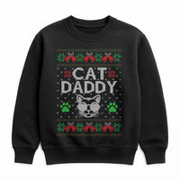 Humorous Feline Holiday Sweatshirt, Cat Daddy Ugly Christmas Sweatshirt, Adorable Cat Lover Xmas Crewneck, Retro Pet Dad Pullover Sweatshirt, Present