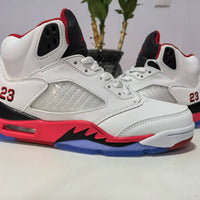 High Top Sneakers, White Red Colorway, Lace Up Design, Casual Gift for Sneaker Fans