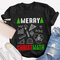 Math Holiday Equation Graphic Tee, Merry Christmath Humorous Math Teacher Shirt, STEM Educator Christmas T-Shirt, Math Lover Xmas Present