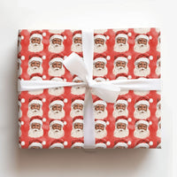 Painterly Holiday Gift Wrap, Black Santa Christmas Wrapping Paper, Inclusive Xmas Wrapping Paper, Black Santa Claus Gift Wrapping Paper Roll
