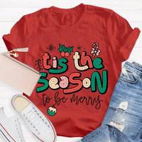 Festive Holiday Teacher Shirt, Tis the Season Christmas Teacher T-Shirt, Adorable Winter Educator Tee, Merry School Staff Present, Teacher Shirt
