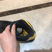 Sneakers, Black Yellow Colorway, Lace Up Design, Casual Gift for Sneaker Fans