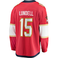 Florida Panthers Anton Lundell Red Home Breakaway Player Jersey