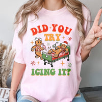 Humorous Medical Pun Holiday Shirt, Gingerbread Nurse Christmas T-Shirt, ICU Healthcare Worker Tee, Hospital Xmas Graphic Tee, Nurse Xmas Present