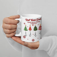 Personalized Christmas Trees Office Staff Ceramic Mug, Best Team Ever Coffee Mug, Employee Appreciation Mug, Coworker Holiday Present Cup