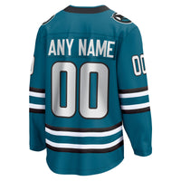 San Jose Sharks Teal Home Breakaway Custom Jersey