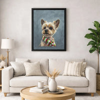 Yorkie in Holiday Scarf Canvas Print, Yorkshire Terrier Christmas Canvas Wall Art, Adorable Dog Canvas Decor, Festive Winter Pet Lover Present