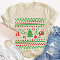 Festive STEM Holiday Teacher Tee, Math Elements Christmas Tree Shirt, Math Equations Xmas Tree Shirt, Science Teacher Christmas Shirt