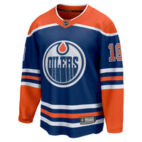 Edmonton Oilers Zach Hyman Royal Home Breakaway Player Jersey