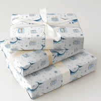 Adorable Narwhal Christmas Gift Wrap, Watercolor Narwhal Wrapping Paper, Winter Wonderland Narwhal Wrapping Paper, Holiday Animal Gift Wrap