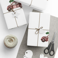 Minimalist Christmas Gift Wrap, Candy Cane Pine Tree Wrapping Paper, Winter Holiday Wrapping Paper, Festive Tree Gift Wrapping Paper Roll