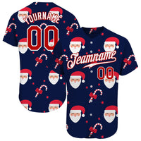 Personalized Holiday Baseball Jersey, Custom Santa Candy Cane Christmas Baseball Jersey, Stitched Xmas Jersey Shirt, Festive Party Present