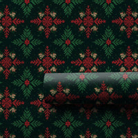 Green Fair Isle Christmas Gift Wrap, Nordic Snowflake Wrapping Paper, Comfy Sweater Holiday Wrapping Paper, Festive Winter Gift Wrap