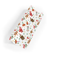Directional Stars Gift Wrap, North Pole Signs Wrapping Paper, Festive Christmas Wrapping Paper, Holiday Present Paper Roll, Winter Gift Wrap