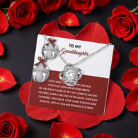 CZ Crystal Love Knot Pendant, Granddaughter Love Knot Necklace, Gold Finish Love Knot Jewelry, Meaningful Christmas Holiday Present for Her