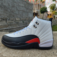 Sneakers, White Black Red Colorway, Lace Up Design, Casual Gift for Sneaker Fans