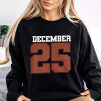 Retro Christmas Holiday Crewneck, December 25 Sweatshirt, Vintage Xmas Typography Sweater, Adorable Christmas Season Graphic Pullover