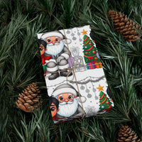 Santa and Boy Coloring Gift Wrap, Color-In Christmas Wrapping Paper, DIY Kids Holiday Activity Wrapping Paper, Fun Christmas Present Wrap