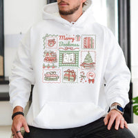 Comfy Reading Holiday Hooded Sweatshirt, Merry Bookmas Hoodie, Adorable Book Lover Christmas Pullover Hoodie, Bookworm Librarian Graphic Sweater