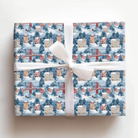 Golden Gate Bridge Gift Wrap, San Francisco Christmas Wrapping Paper, Winter Wonderland Wrapping Paper, California Holiday Gift Wrap