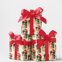 Adorable Aussie Christmas Gift Wrap, Miniature American Shepherd Wrapping Paper, Holiday Dog Wrapping Paper, Pet Lover Present Paper Roll